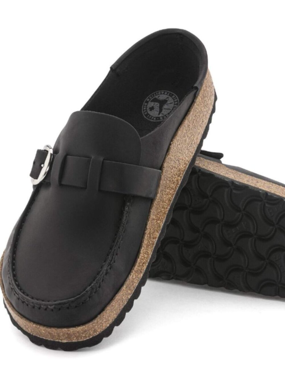 Birkenstock Buckley Black Natural Leather Narrow Width Clogs
